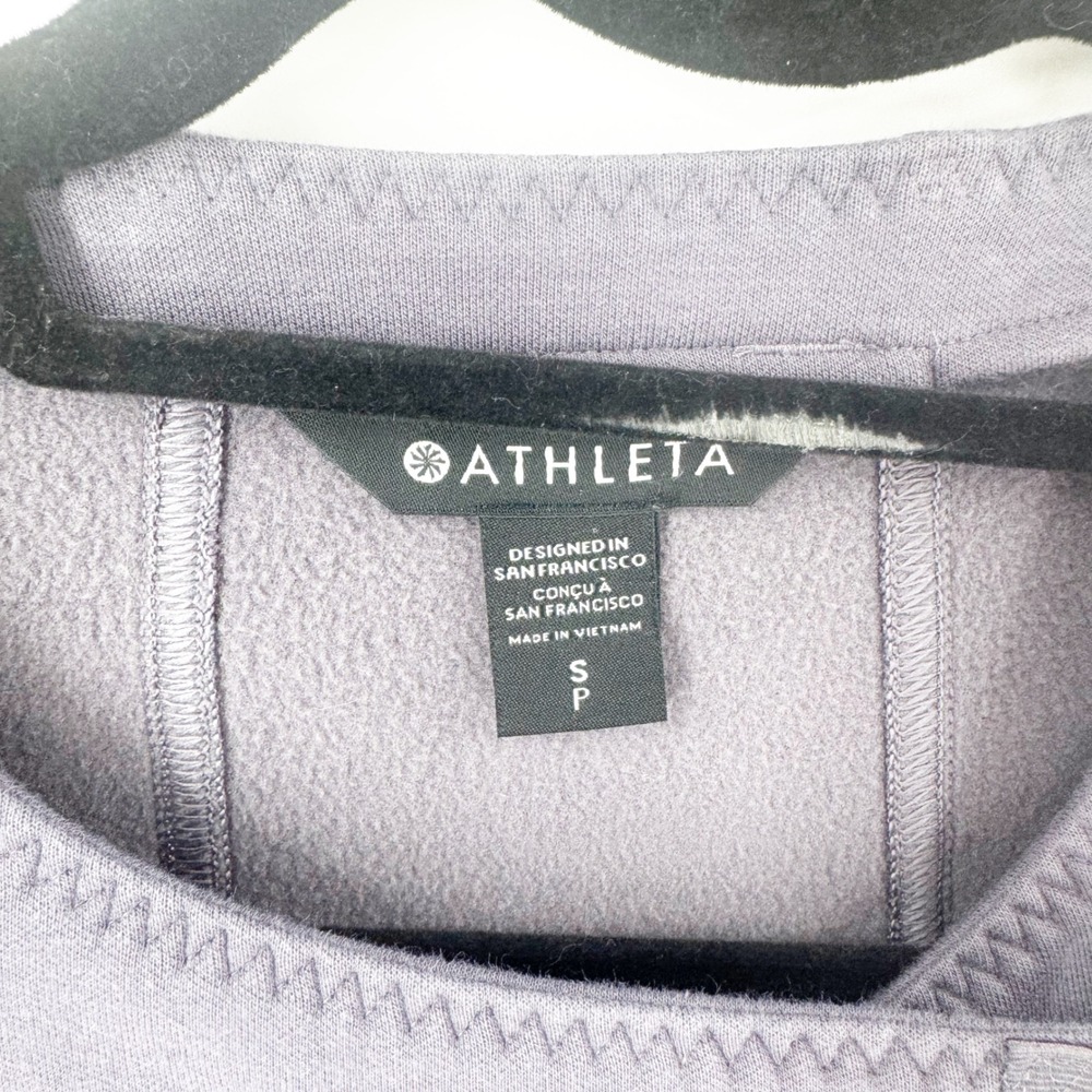 Athleta Moto Jacket Purple Asymmetrical Zip Quilted Fleece SMALL - Picture 2 of 6